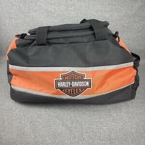 Vintage Harley Davidson Motorcycles Distressed Spell Out Handled Duffel‎ Bag